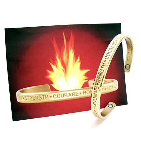 Courage in Brass Bracelet w/Magnets #781 - Click Image to Close